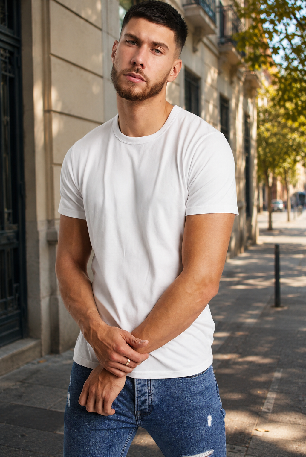 Camiseta blanca orgánica personalizada – foto 4