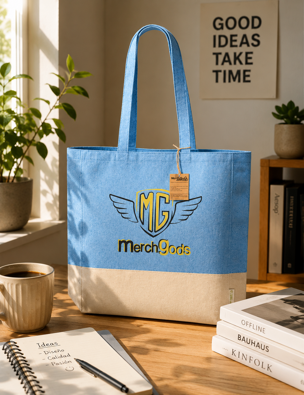 Tote bag Kauna con fuelle personalizada