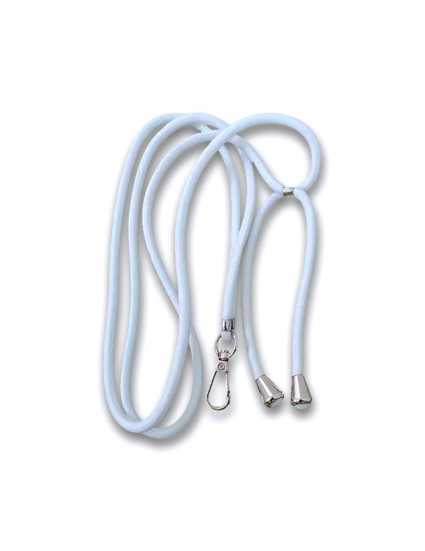 Abanico de madera con cordón - blanco