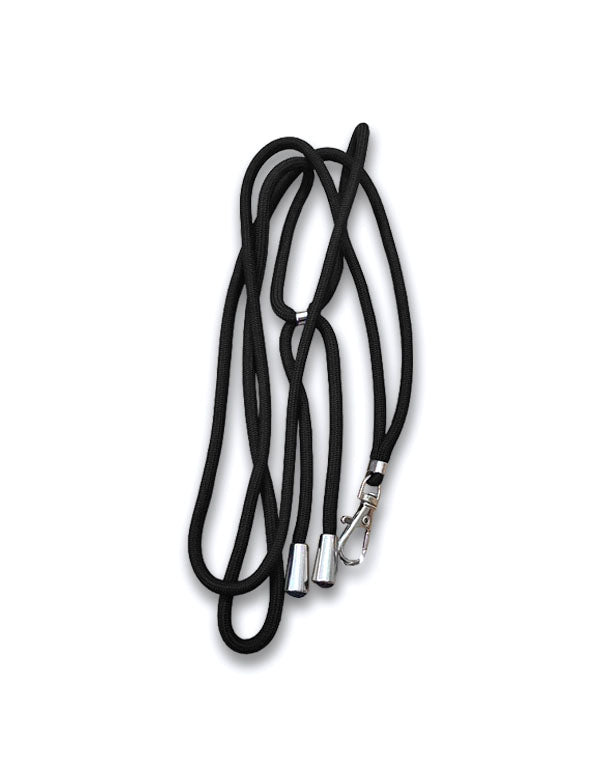 Abanico de madera con cordón - negro