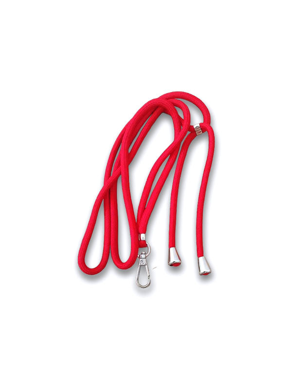 Abanico de madera con cordón - rojo