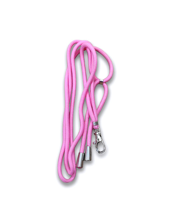 Abanico de madera con cordón - rosa