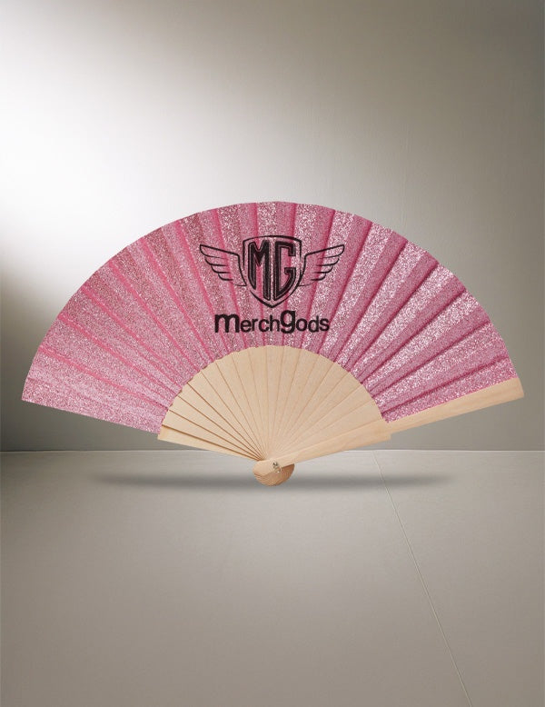 Abanico de madera con tela glitter personalizado – foto 4