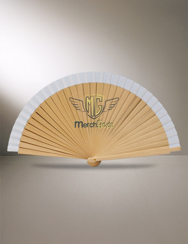 Abanico de madera barnizada personalizado